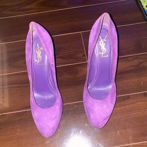 YSL Purple Suede Heels